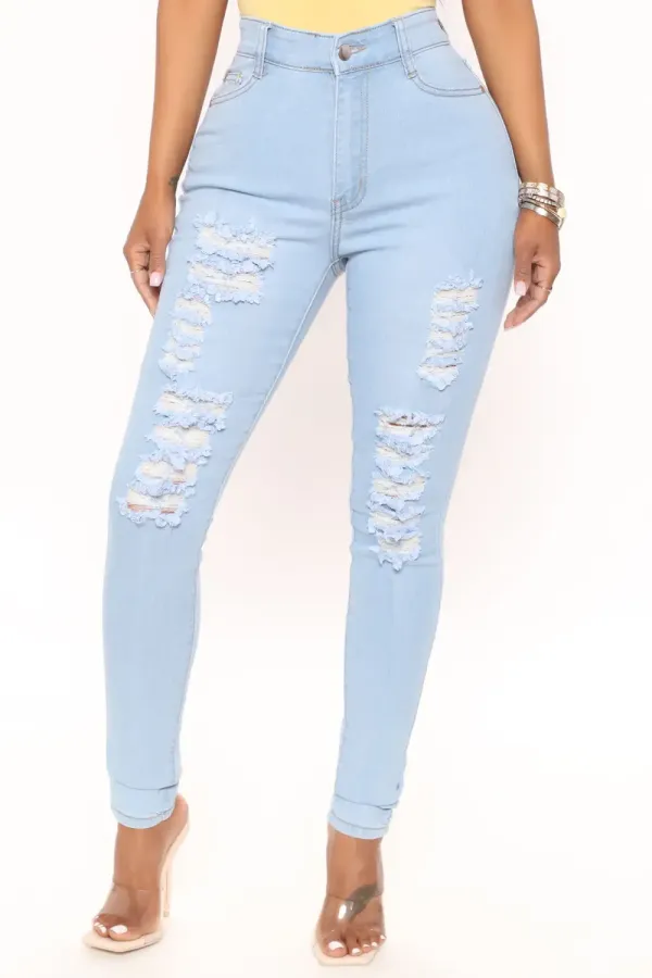 Drive To The Ocean Jeans - Light Blue Wash