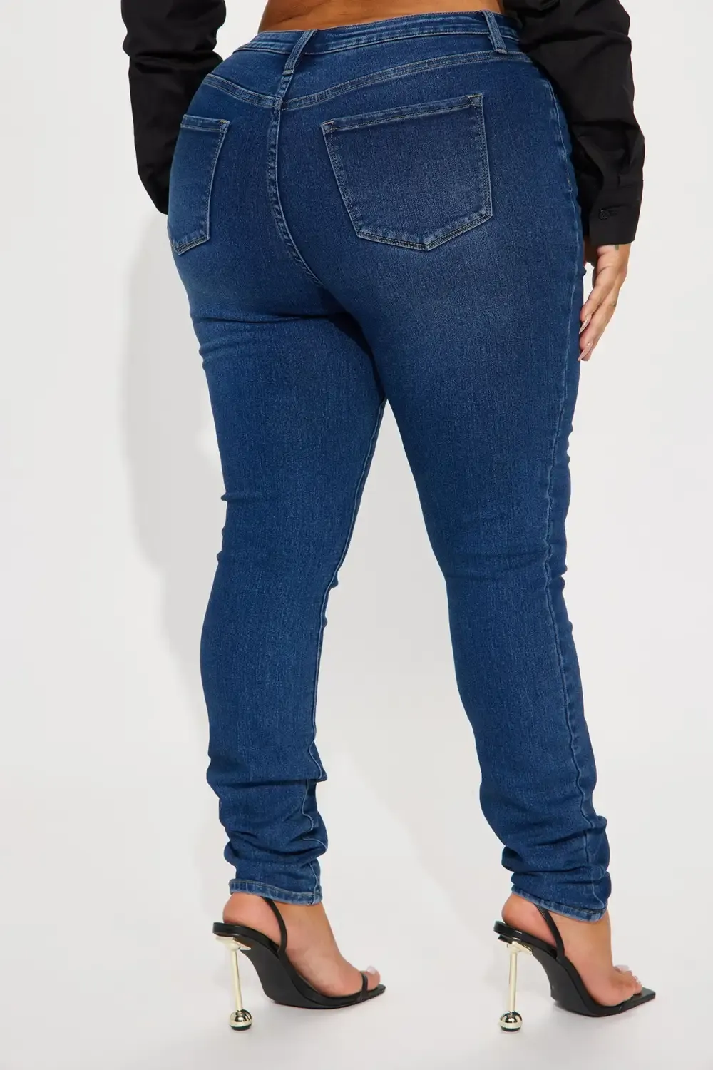 Jet Lagged Mid Rise Stretch Skinny Jeans - Dark Wash