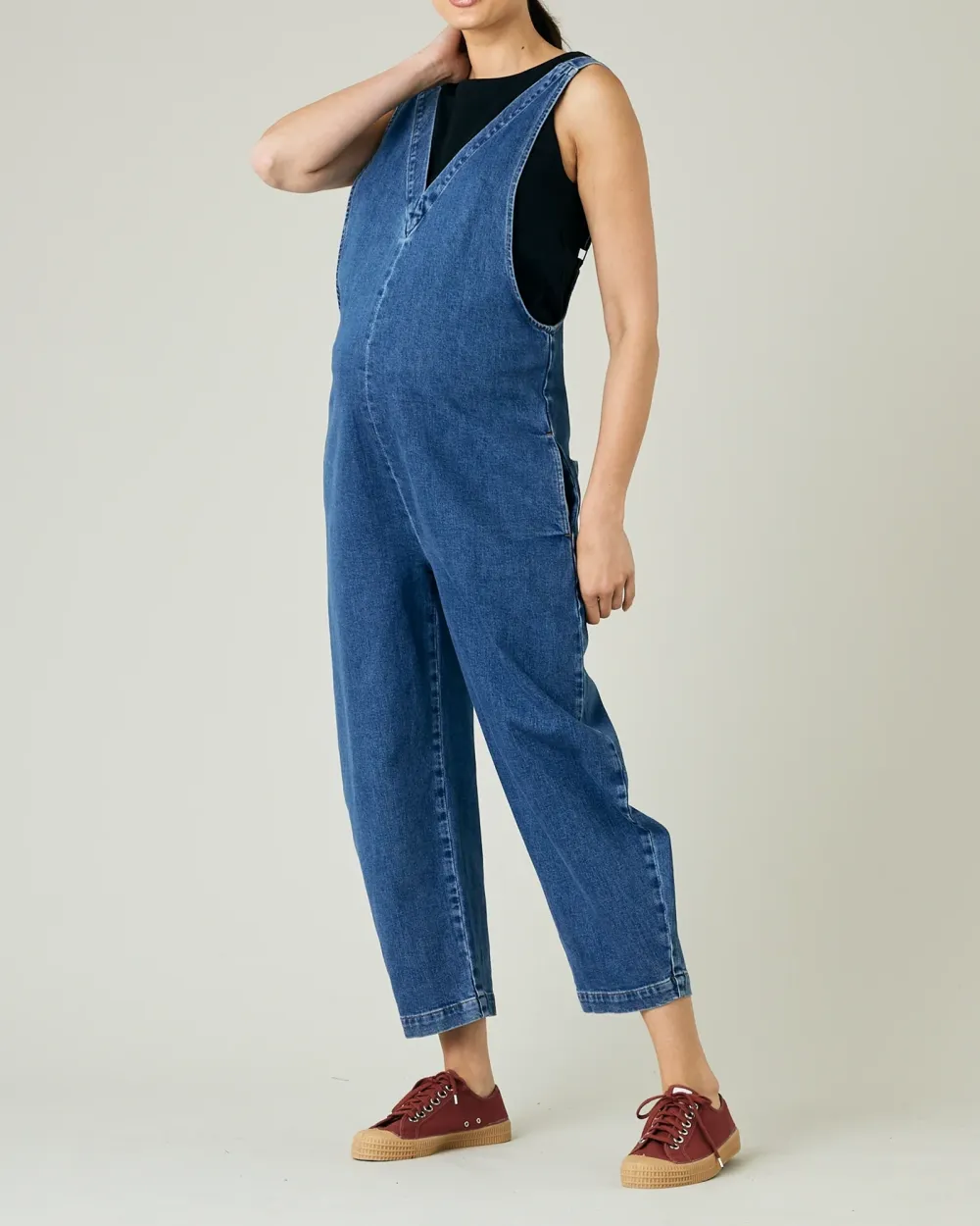 MID BLUE DENIM JUMPSUIT