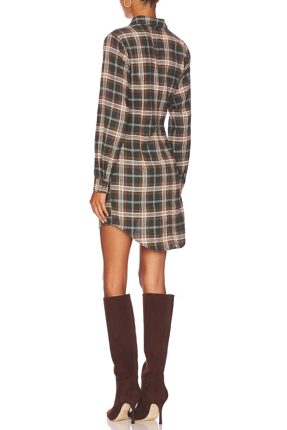 Plaid Print Wrap Style Mini Dress