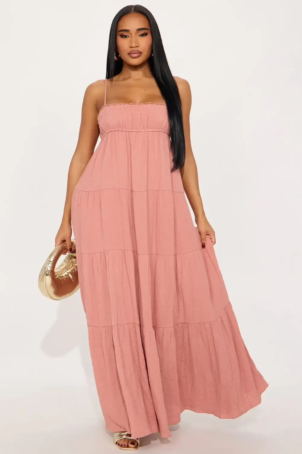 Heidi Flowy Maxi Dress - Marsala
