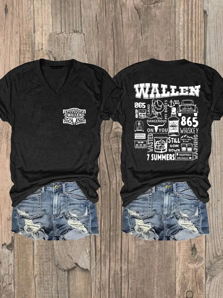 Women'S Wallen 2025 V-Neck T-Shirt