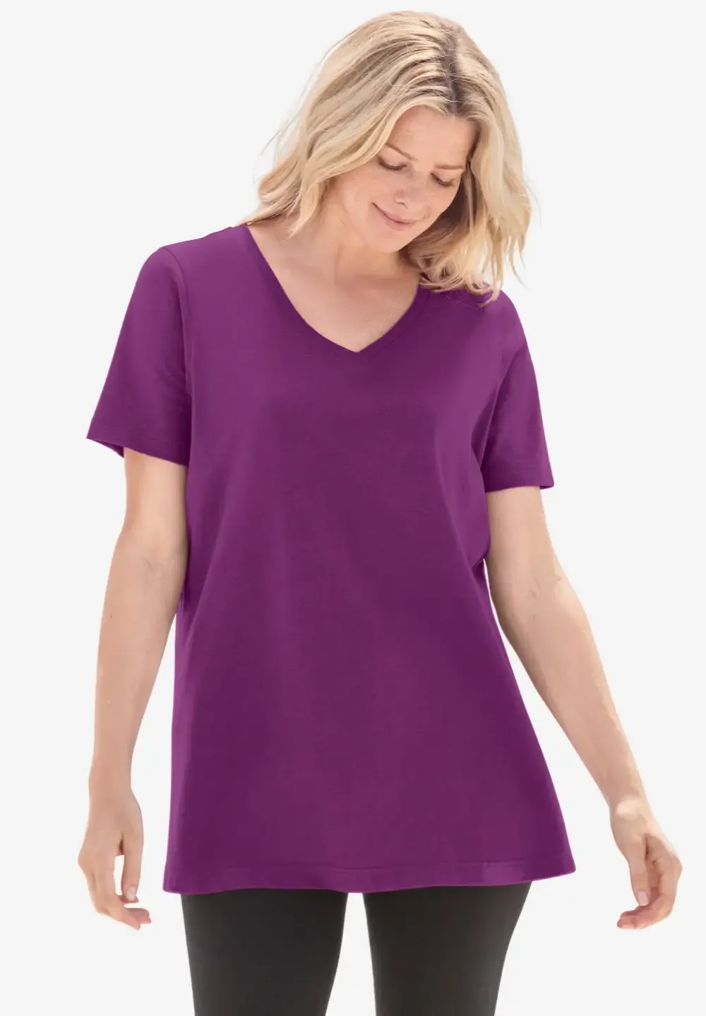 Perfect Short-Sleeve V-Neck Tee