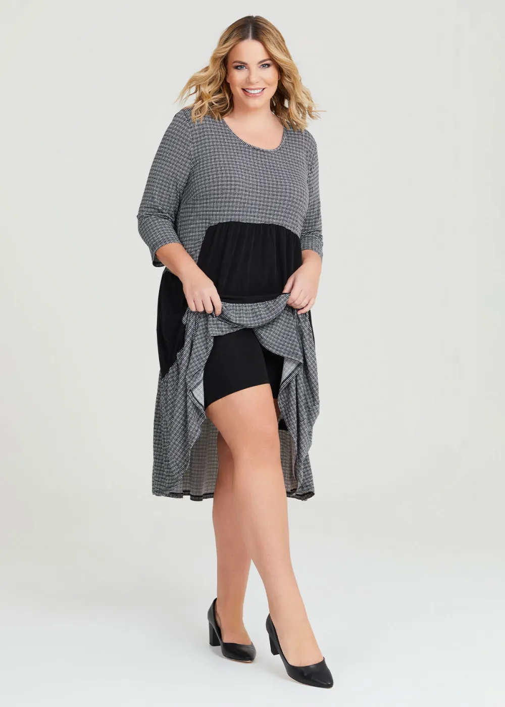 Mini Check Tier Dress