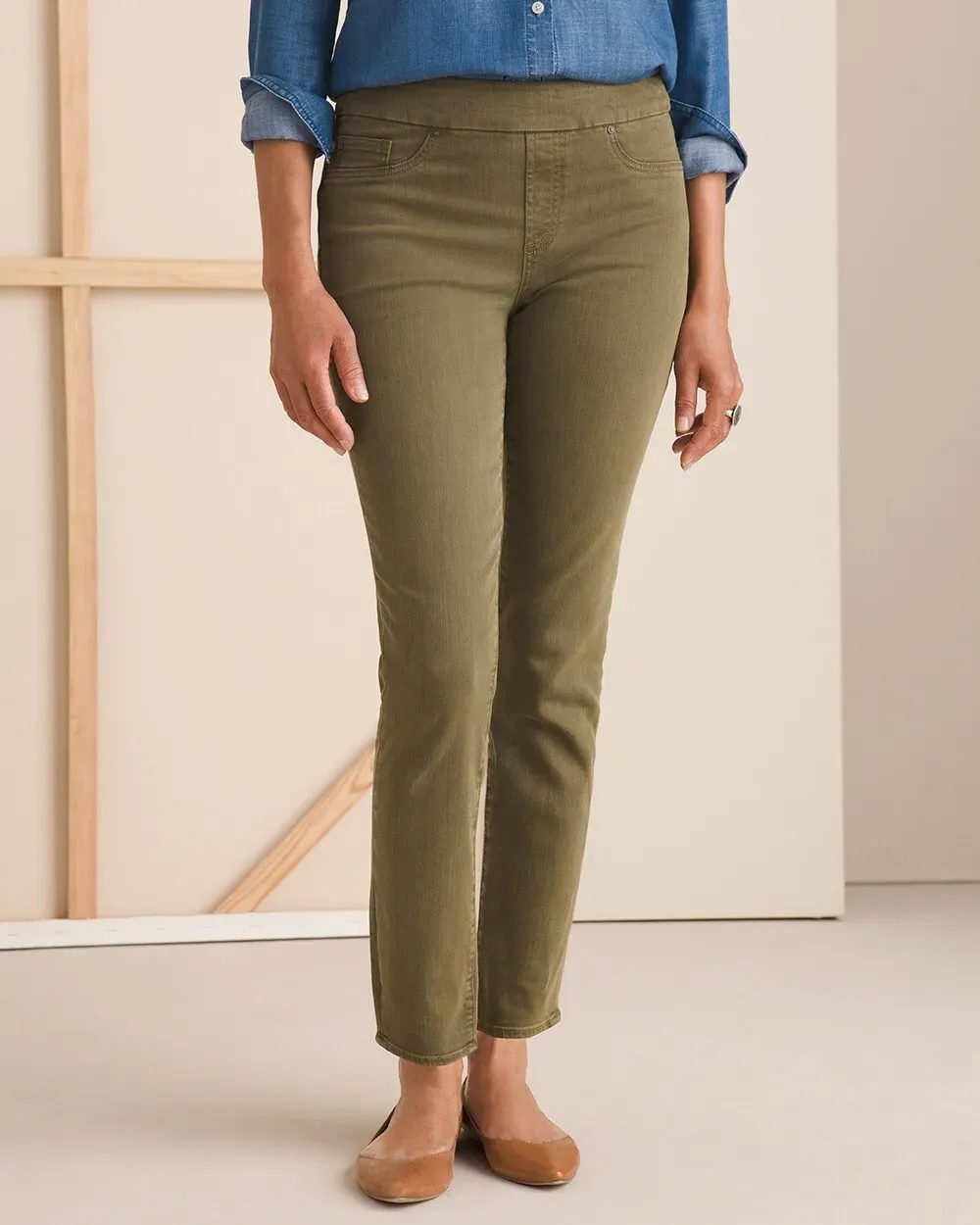 Denim Pull-On Ankle Jeggings