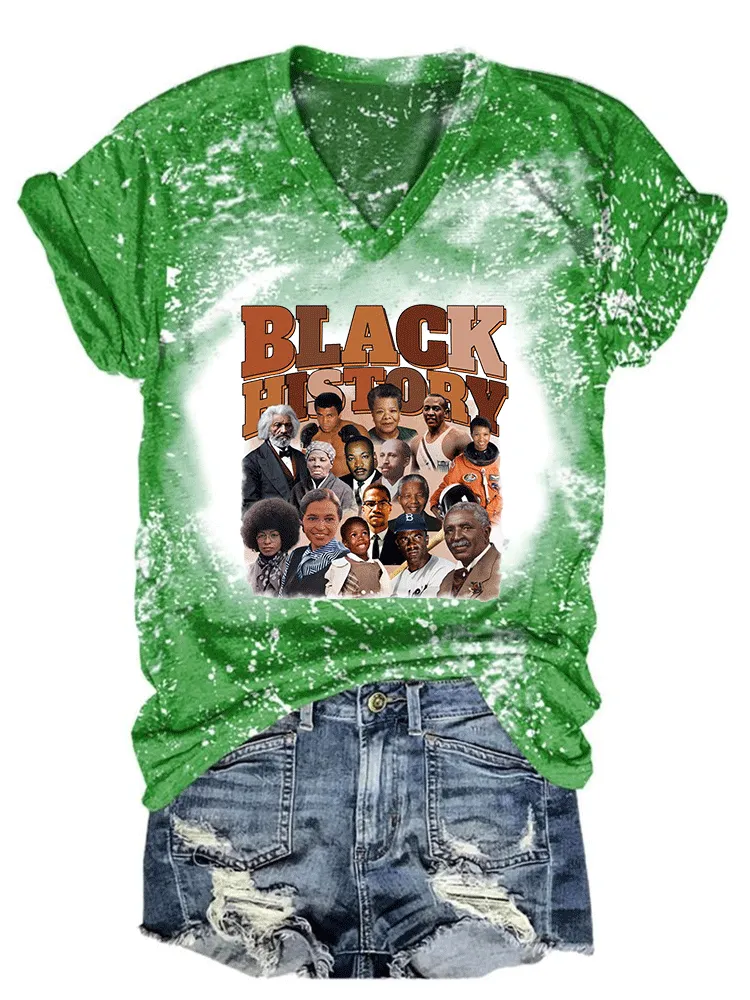 Women'S Black History V-Neck T-Shirt