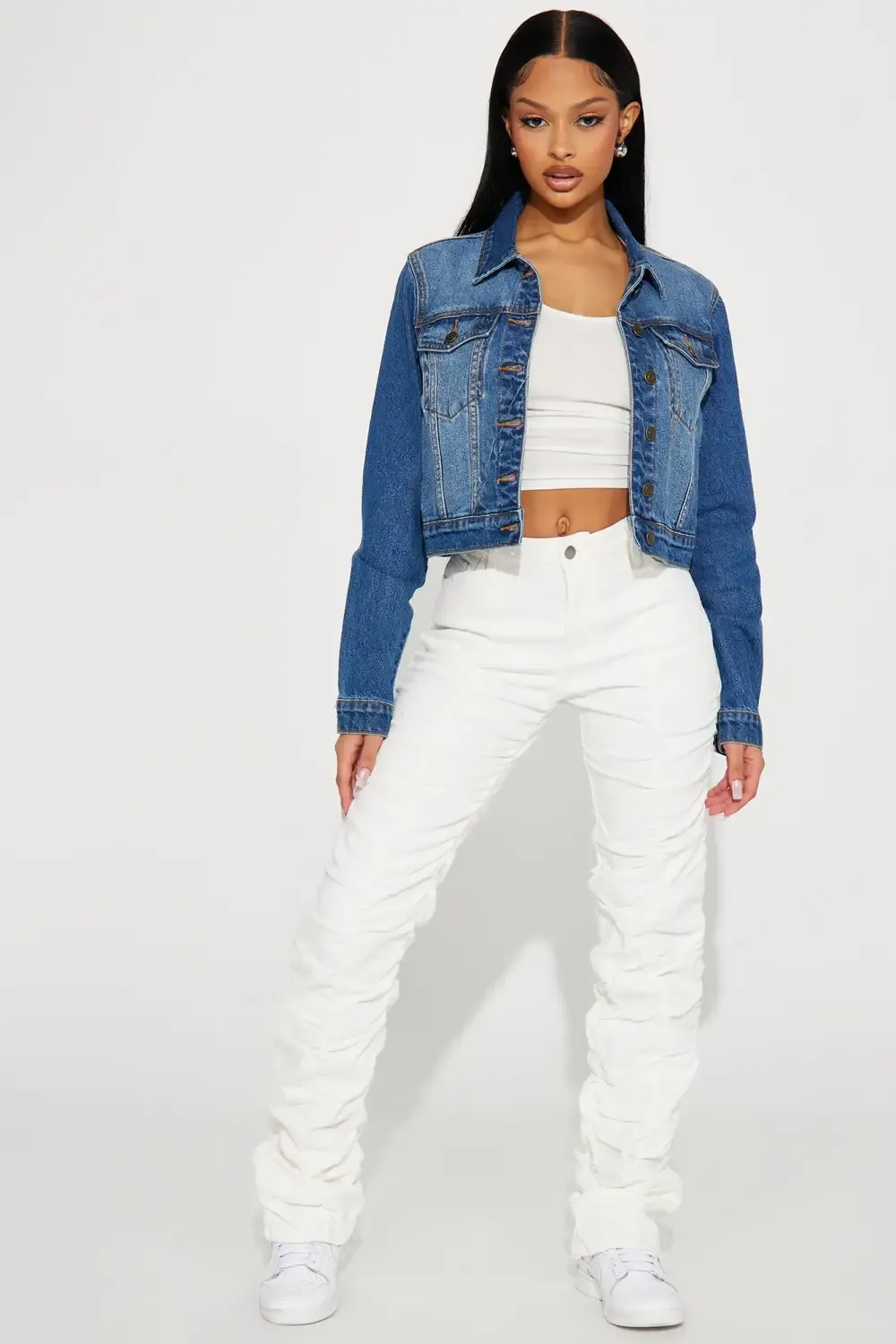 Nothing Like It Stretch Stacked Straight Leg Jean - White