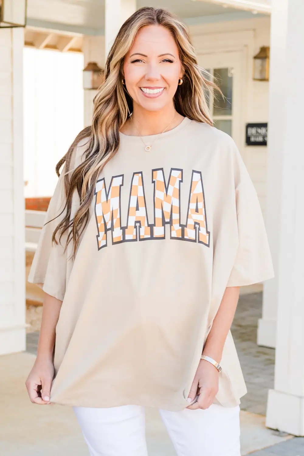 My Favorite Mama Boyfriend Tee, Light Mocha