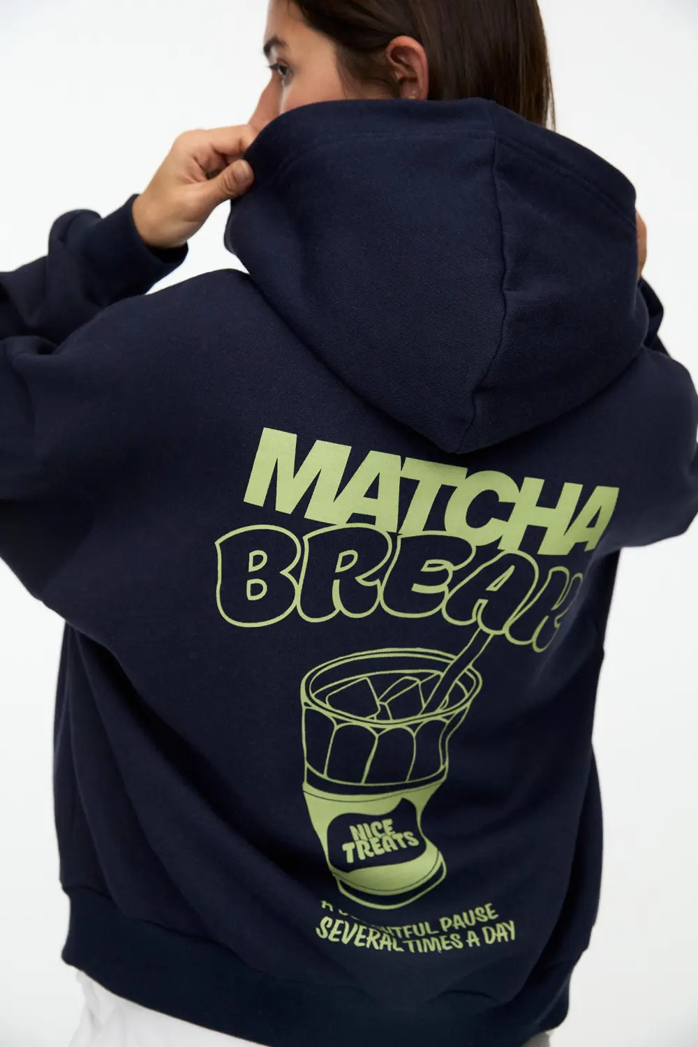 Sudadera capucha Té matcha