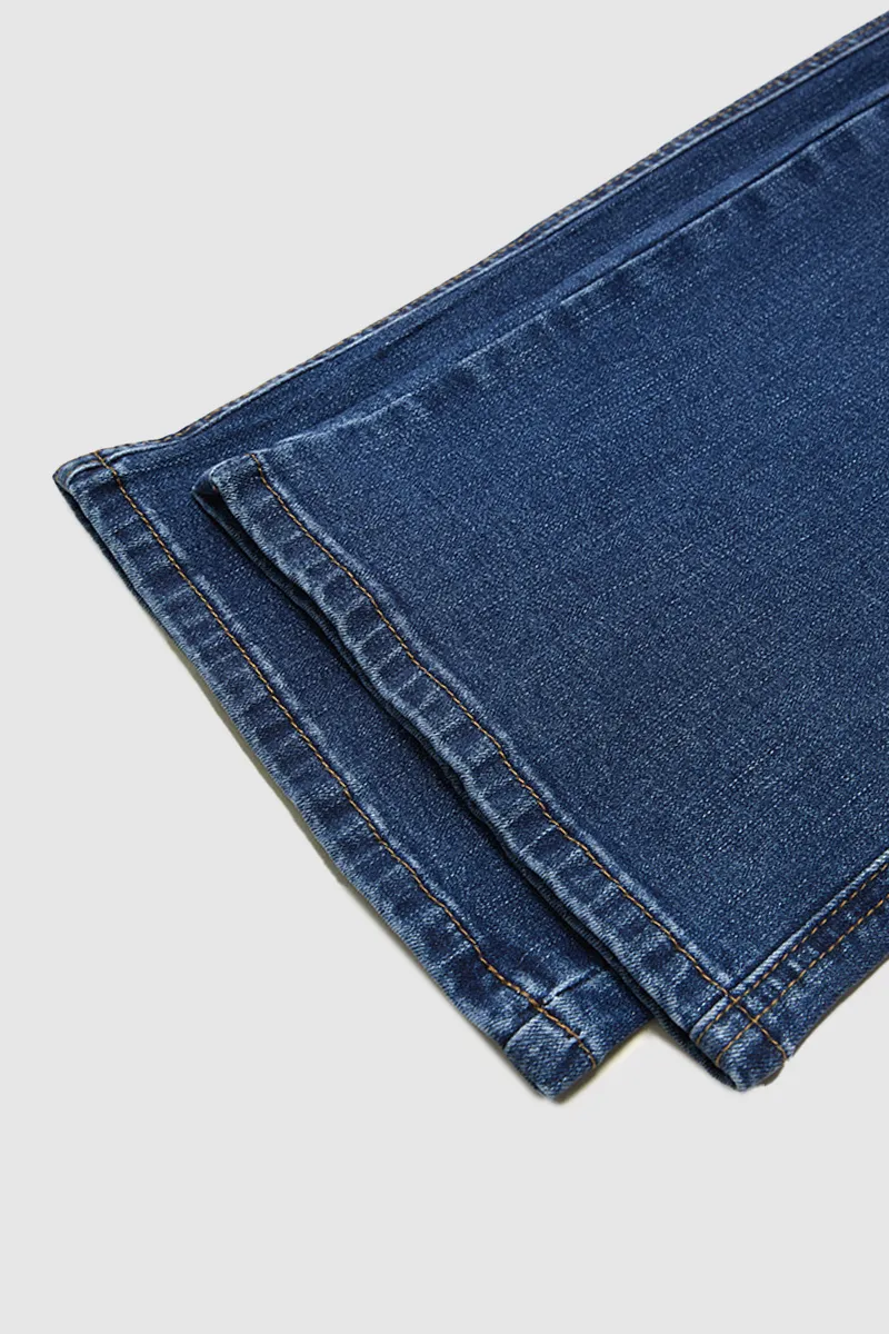 Wash Stretchy High Waist Straight Leg Jeans