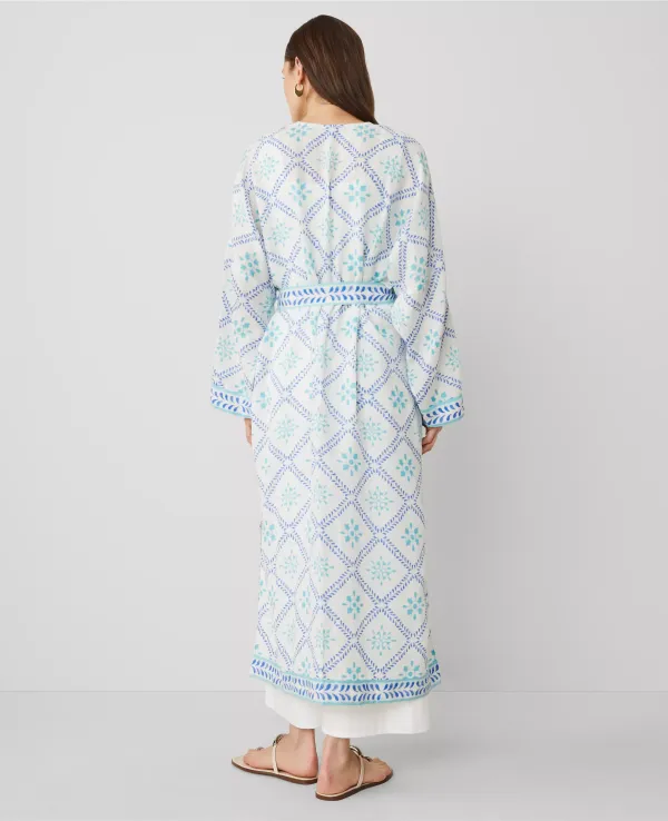Tile Embroidered Kimono
