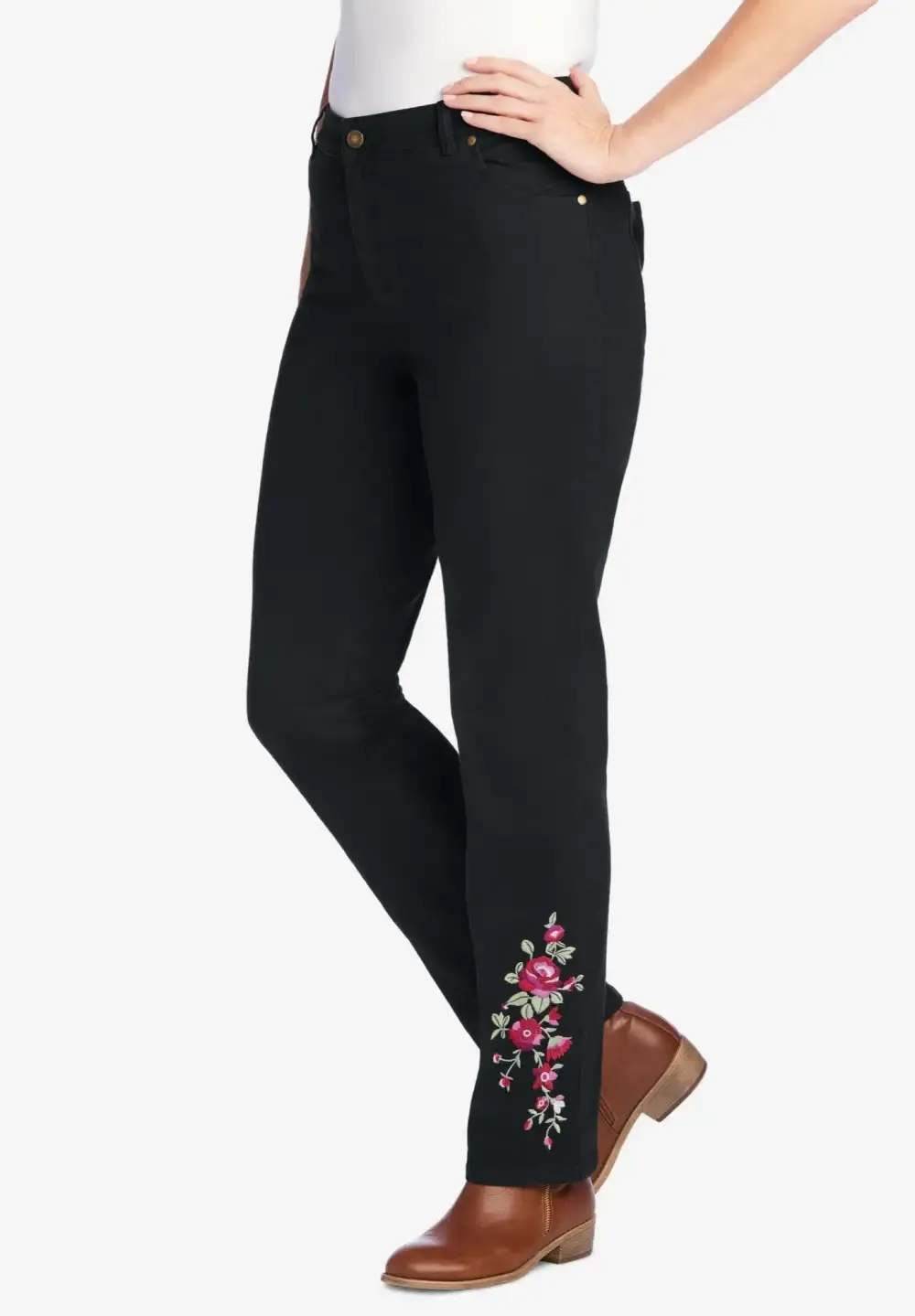 Straight-Leg Stretch Denim Jean