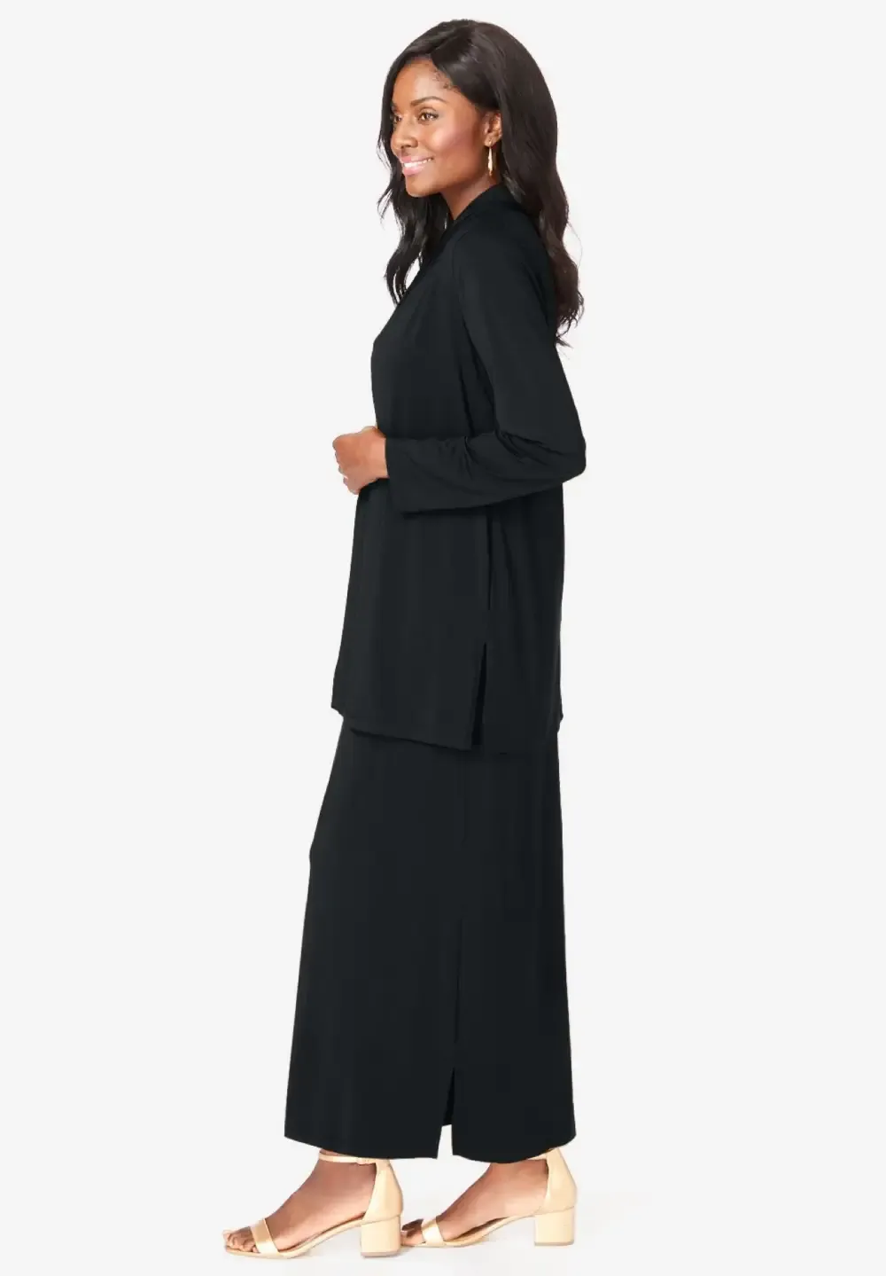 2-Piece Cowlneck Jacket Dress