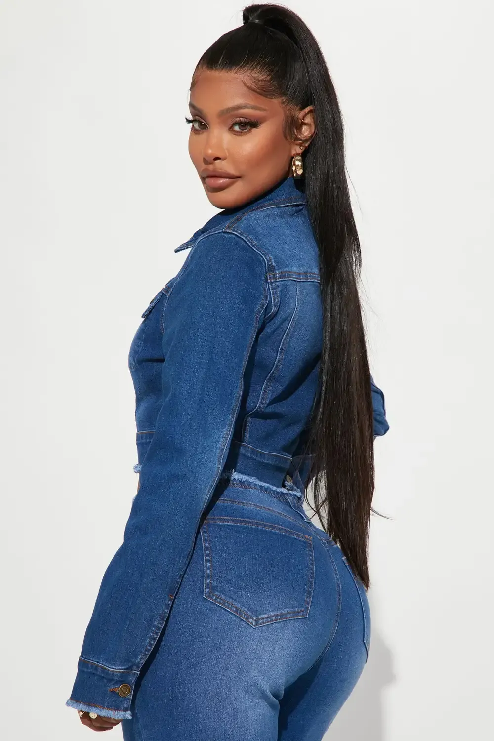 Superficial Cut-Off Denim Jacket - Dark Wash