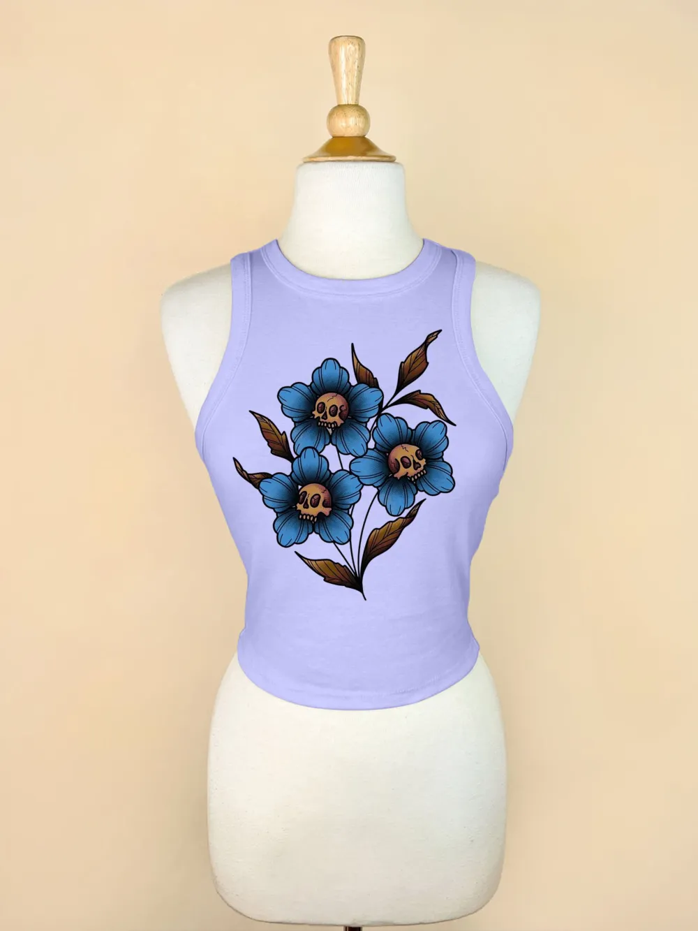Skull Flowers Done Graphic Vest