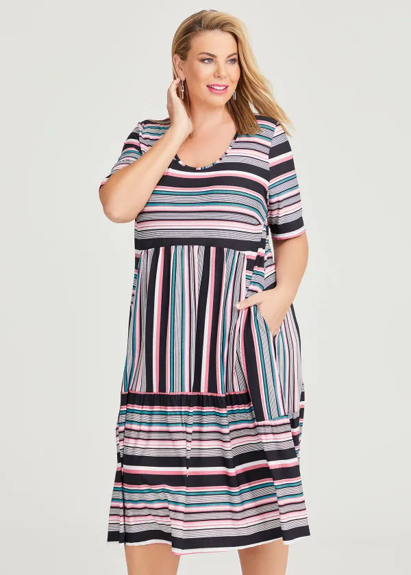 Stripe Tiered Dress