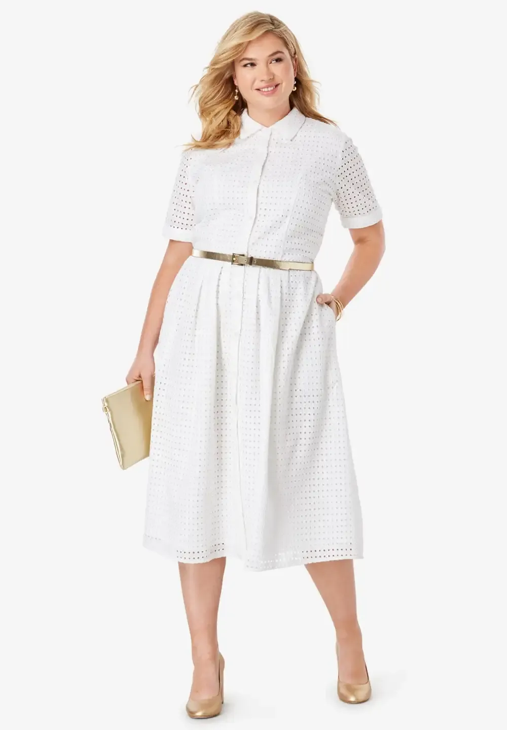 Eyelet Shirt Dress