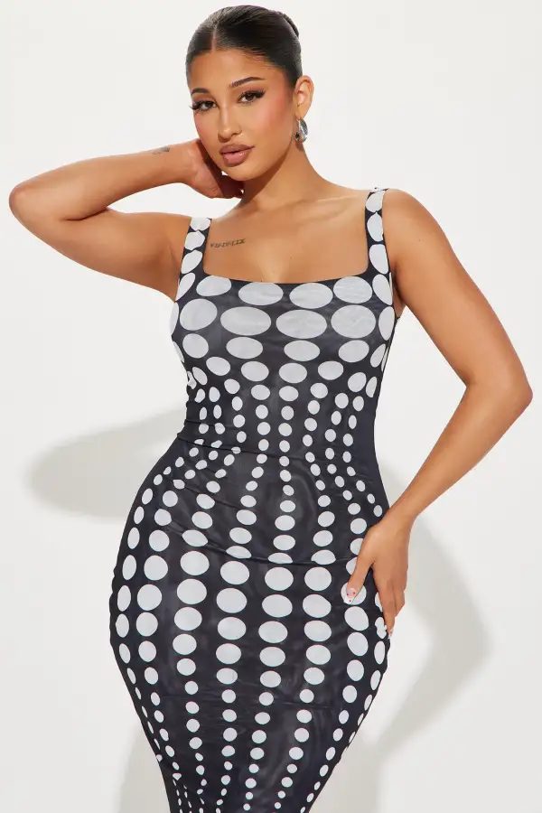 A Sight Mesh Maxi Dress - Black