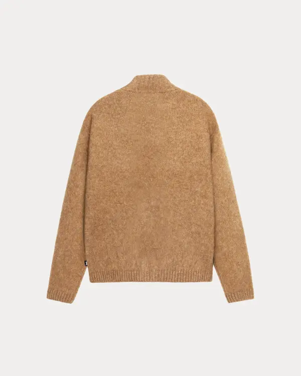 FULL ZIP BRUSHED MERINO SWEATER