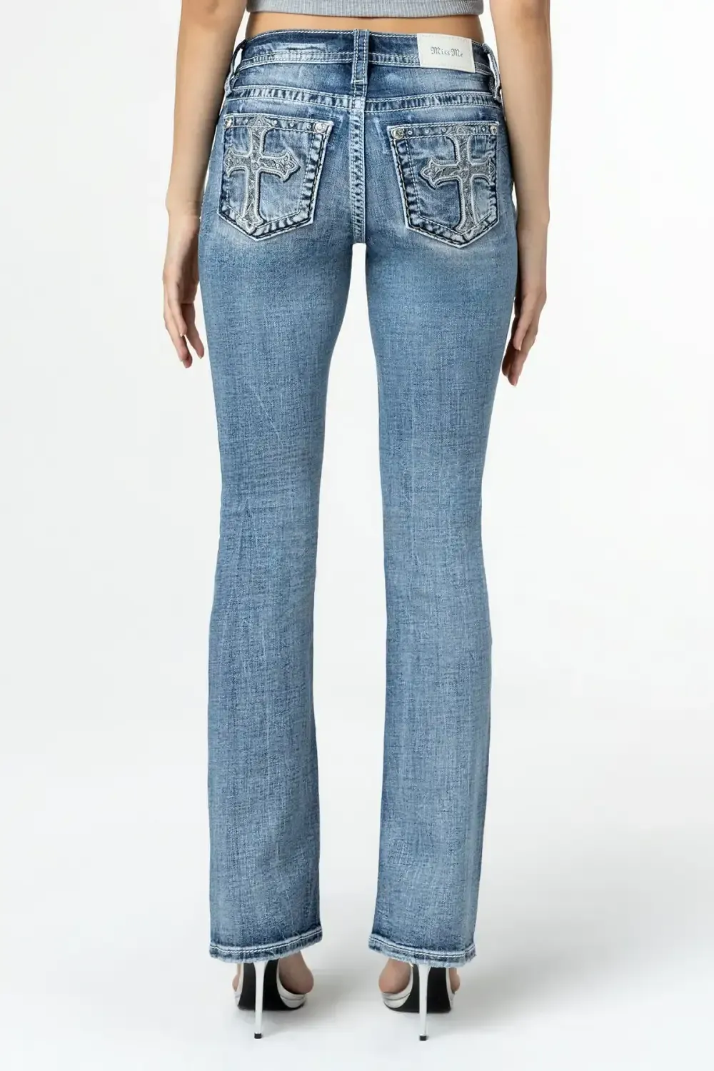 Acid Sequined Cross Bootcut Denim