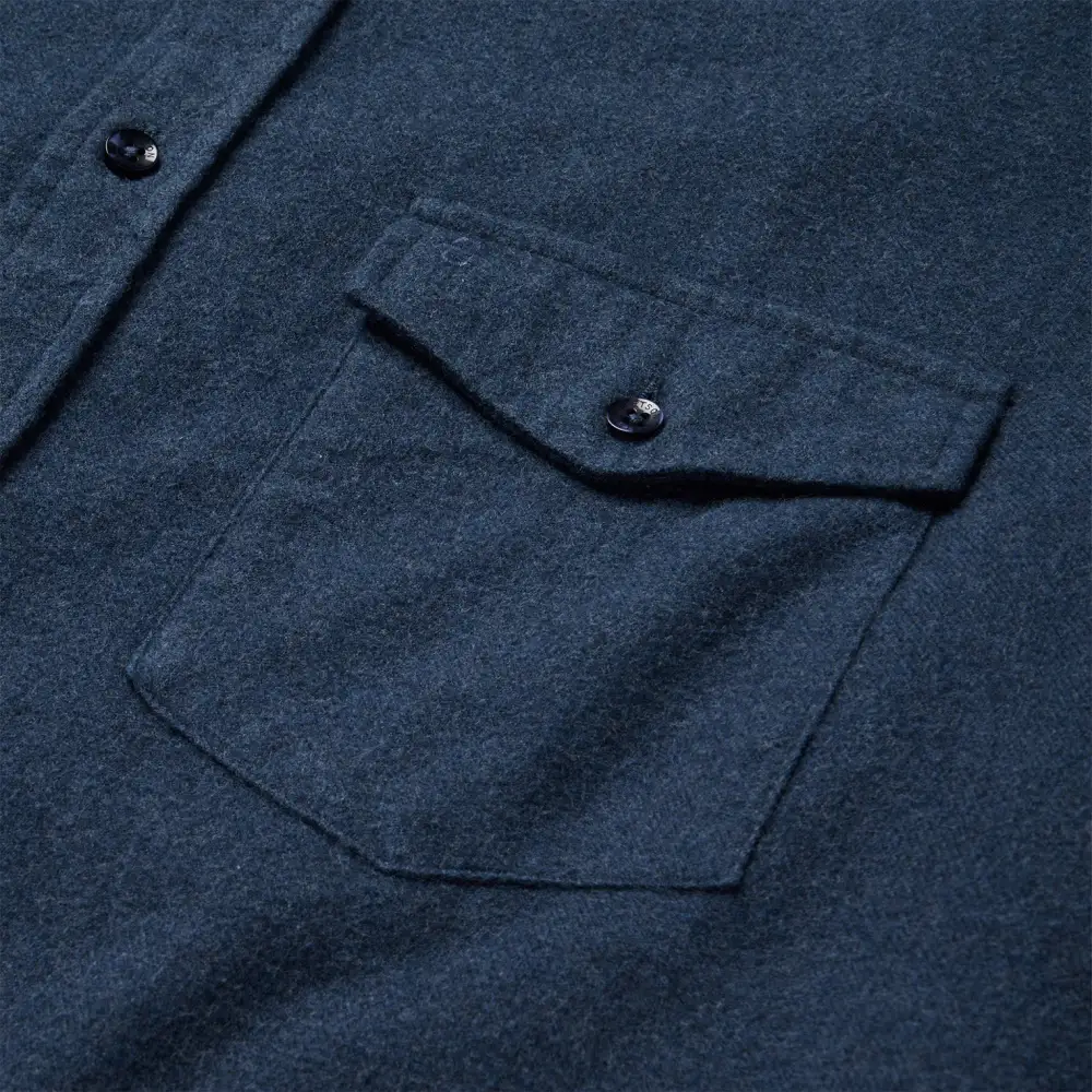 Heathered Flannel Button-Down Shirt