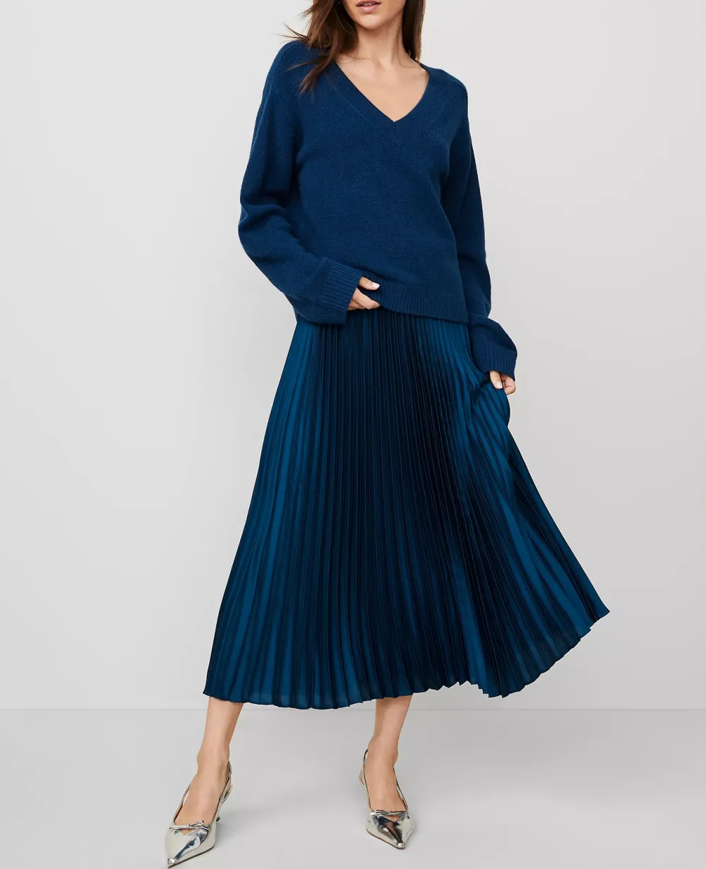 Petite Pleated Midi Skirt