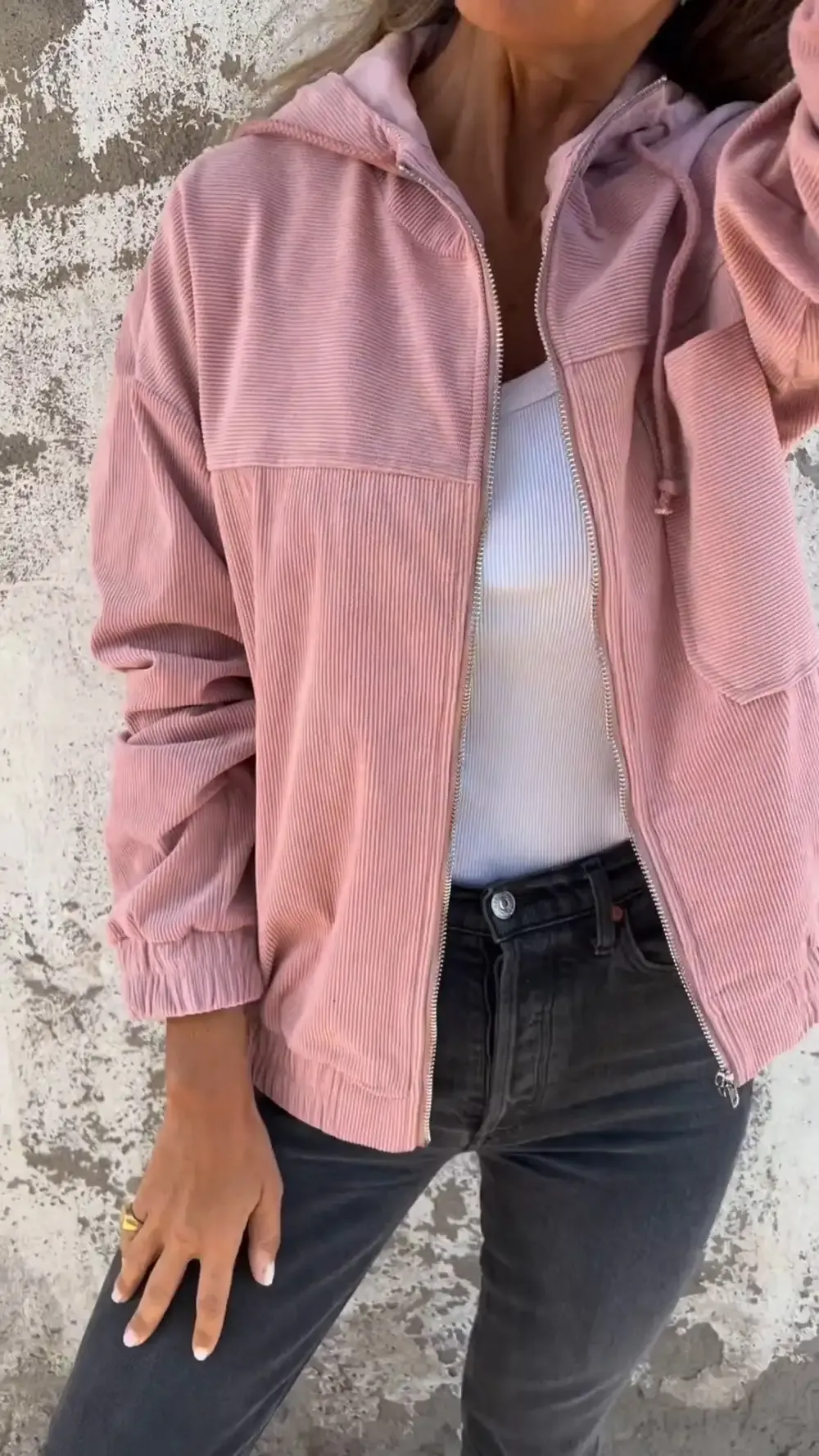 Casual Hooded Zipper Jacket