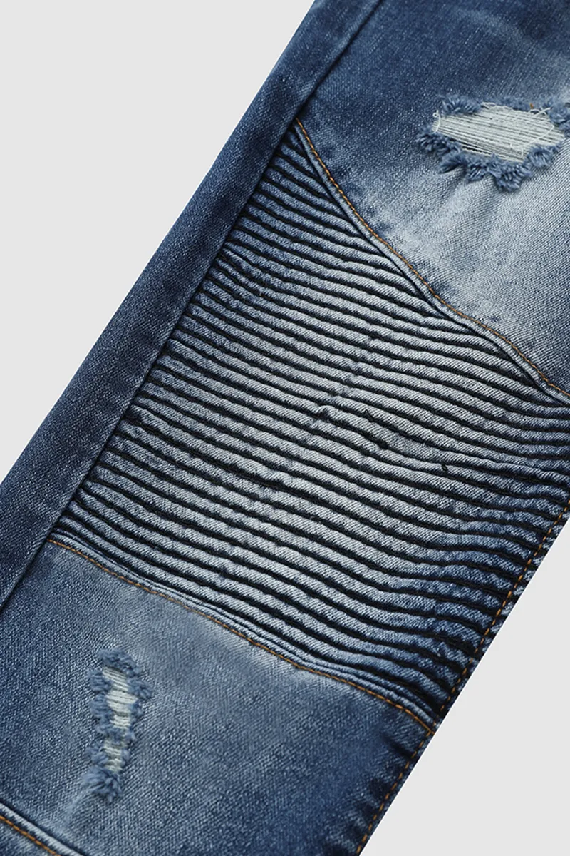 Ripped Raw Hem Low Rise Moto Crop Jeans