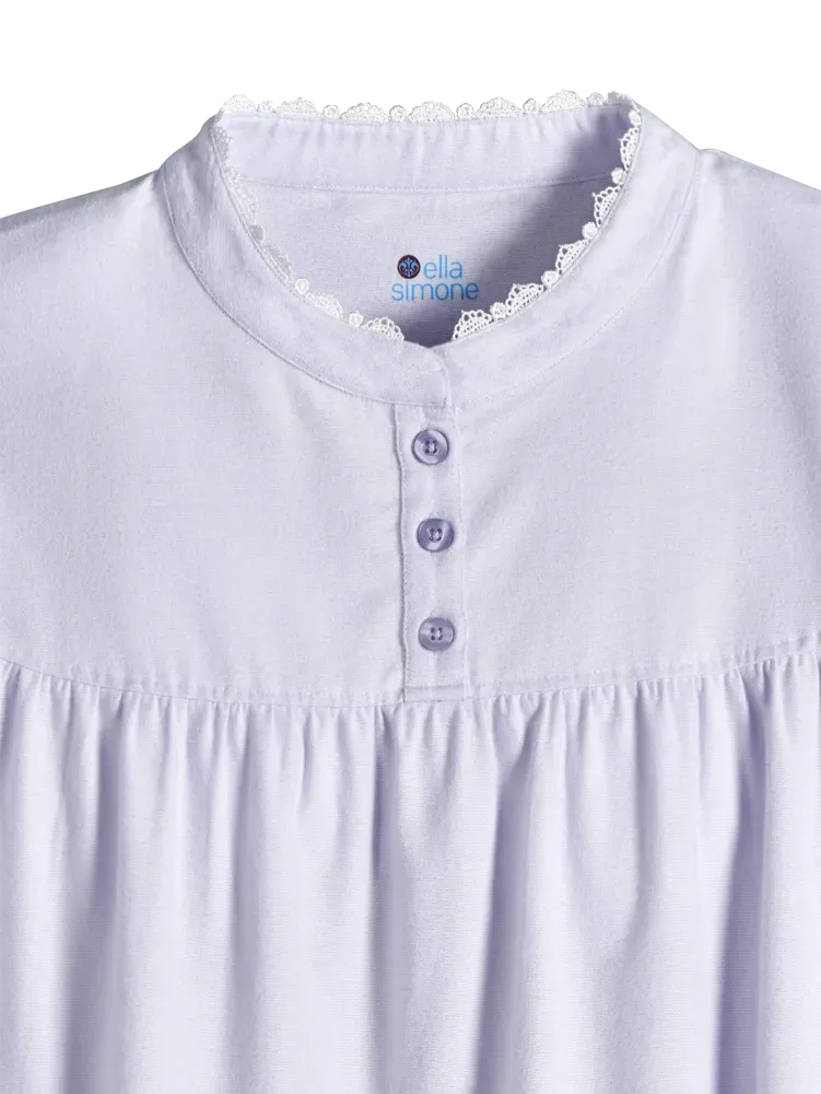 Ella Simone Victorian Ruffle Cotton Flannel Nightgown
