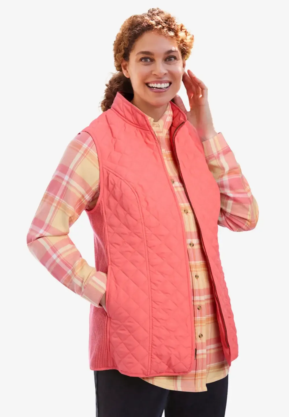 Zip-Front Quilted Vest