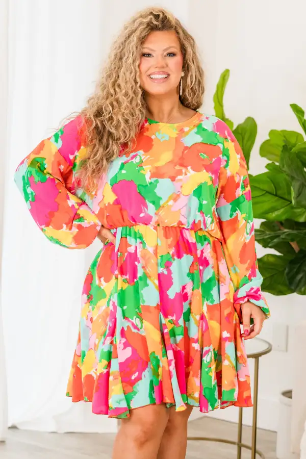 Life In Full Bloom Dress, Orange