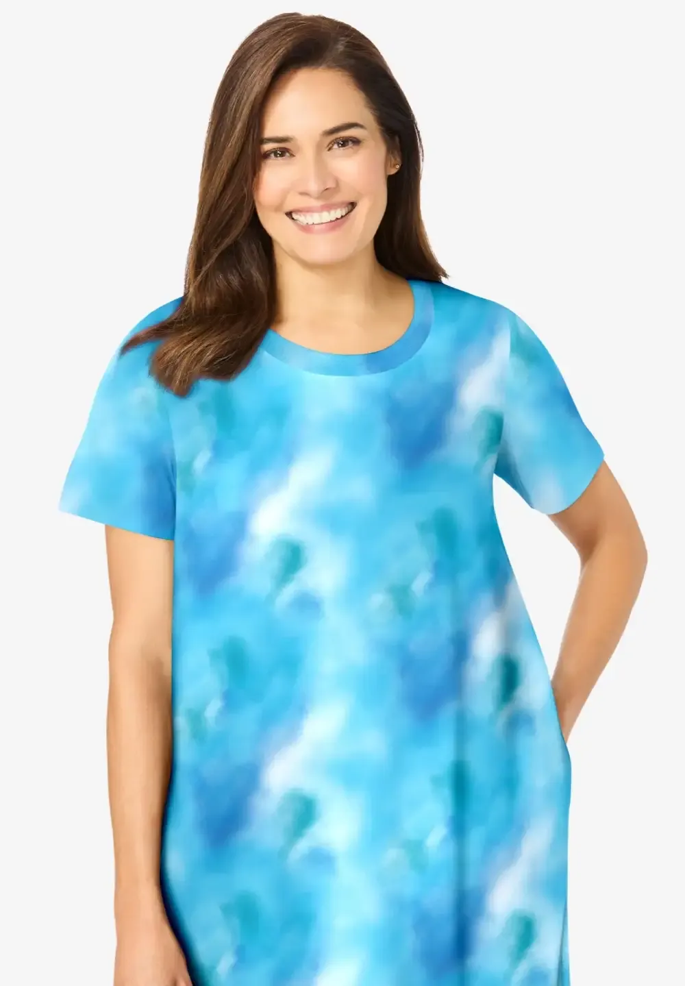 Perfect Short-Sleeve Crewneck Tee Dress