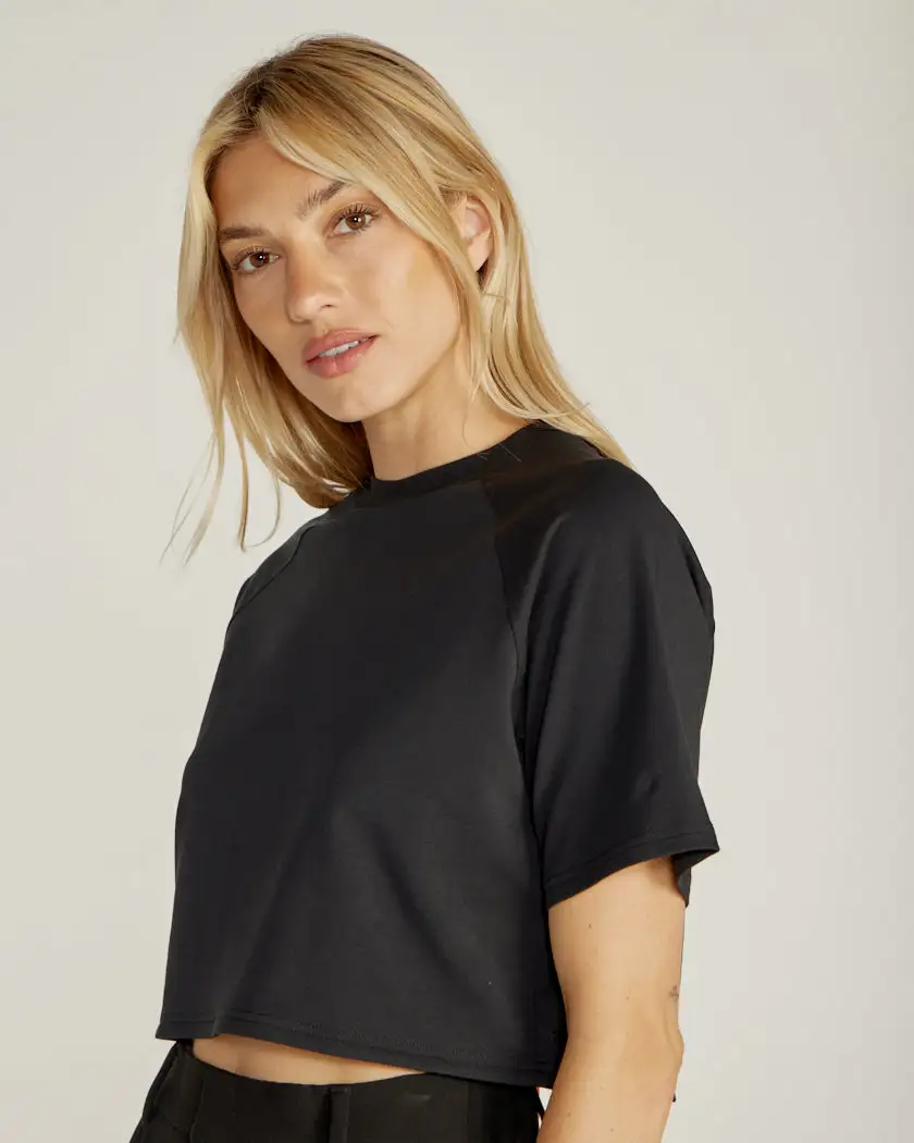 Lux Relaxed Mockneck Raglan Tee