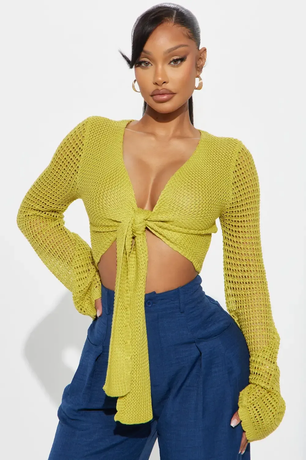 Sunny Paradise Crochet Top - Lime
