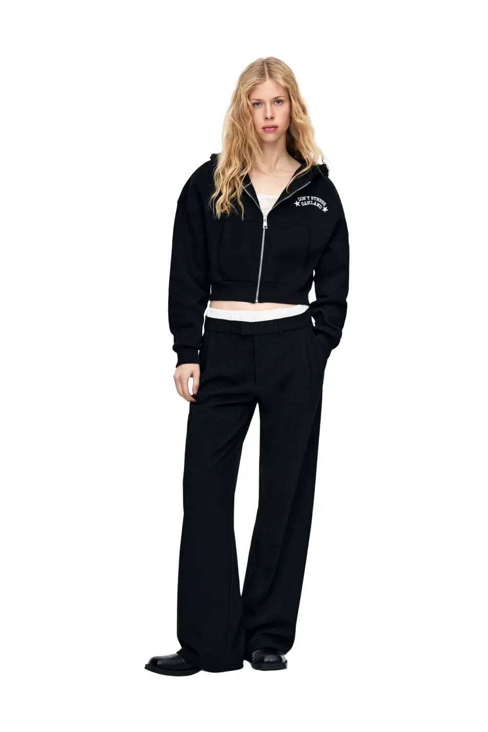 Sudadera cropped cremallera