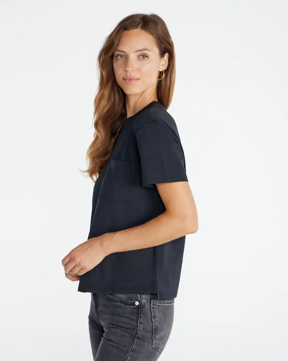 Lux Relaxed Split Hem Pocket Tee