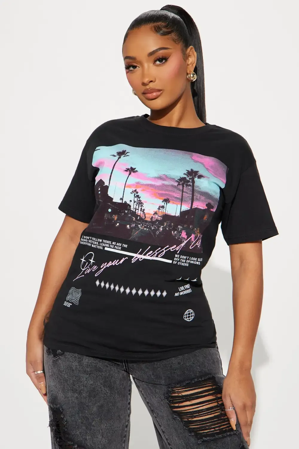 LA Sunsets Short Sleeve Tee - Black