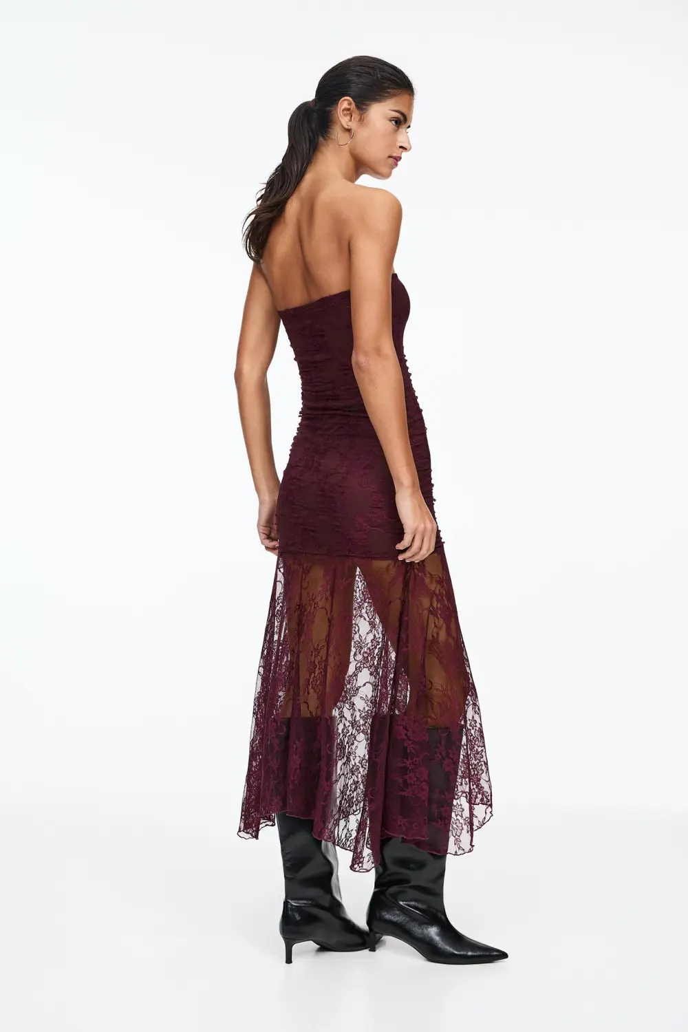 Vestido midi encaje