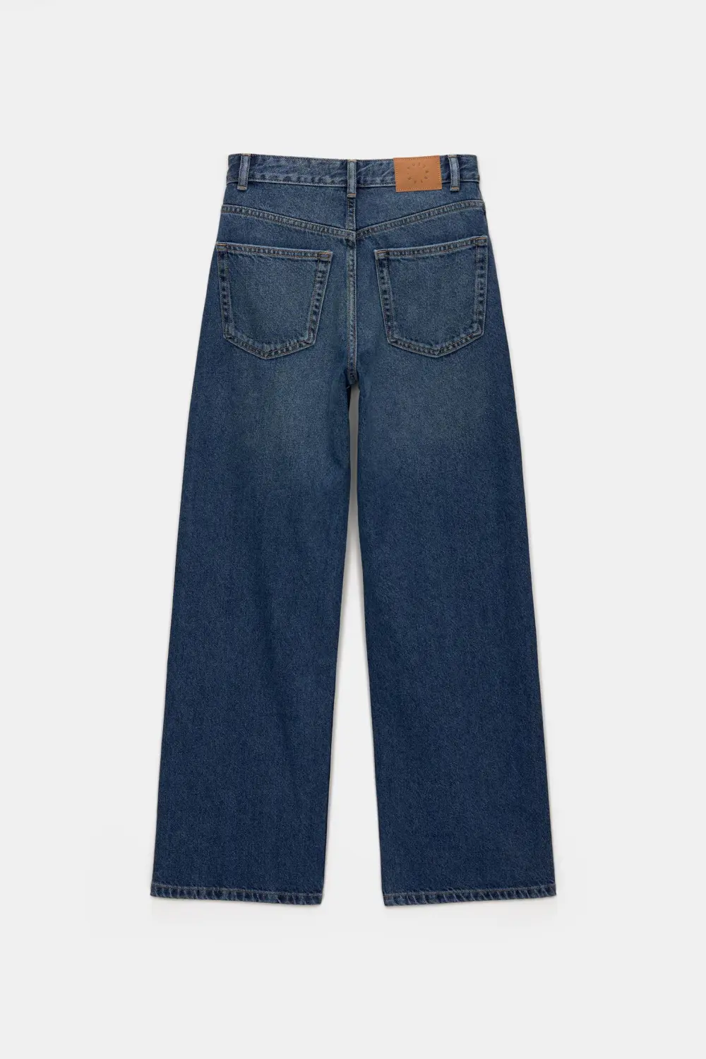 Jeans wide leg tiro alto