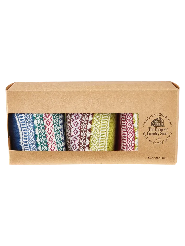 Women's Fair Isle Sock Trio Gift Set