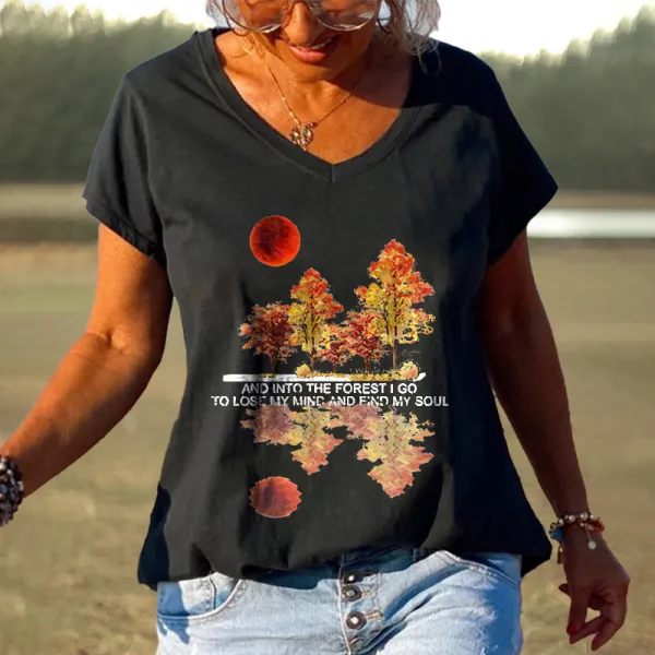 And Into The Forest I Go To Lose My Mind And Find My Soul Printed T-shirt