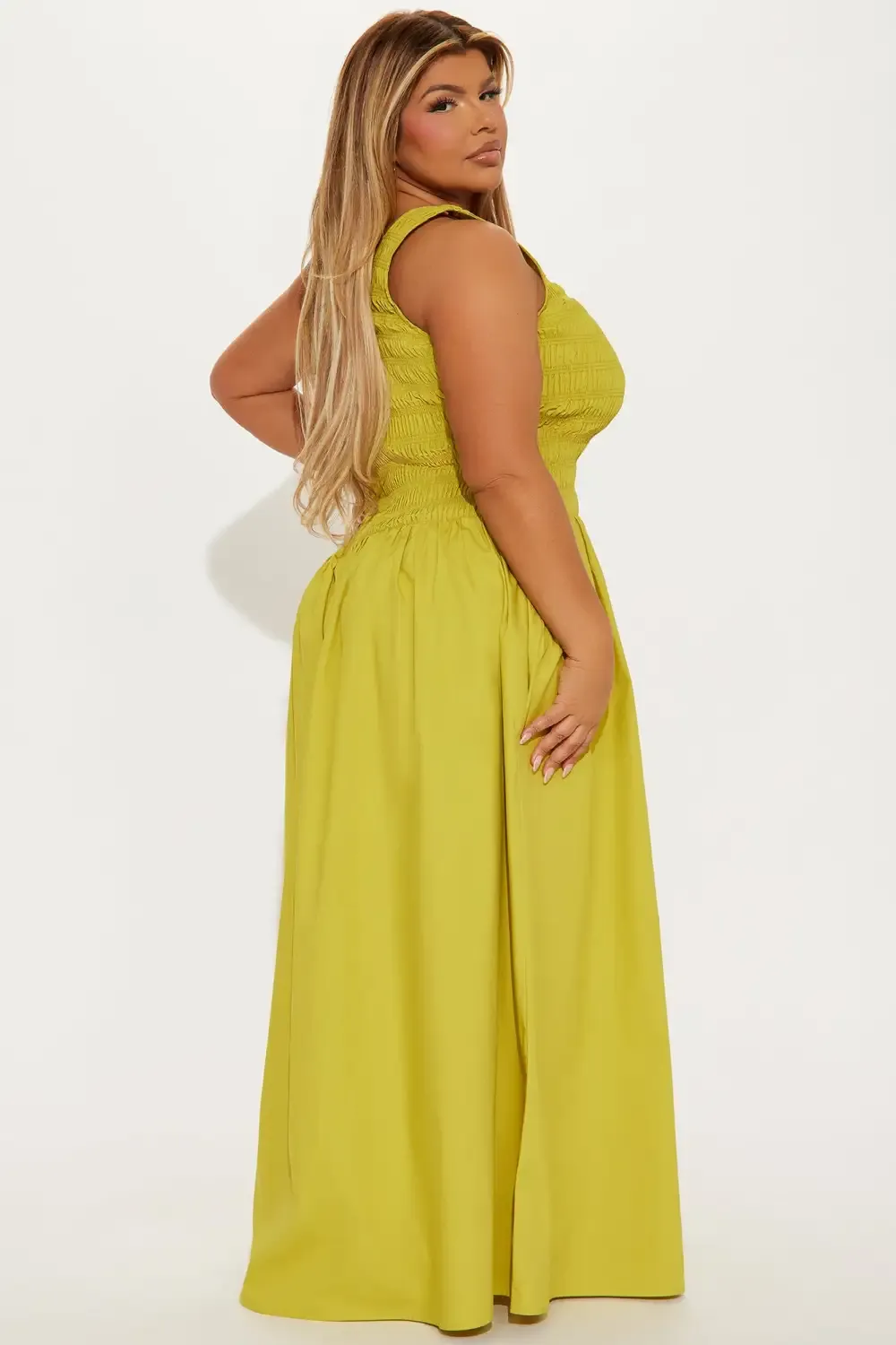Hallie Poplin Maxi Dress - Chartreuse