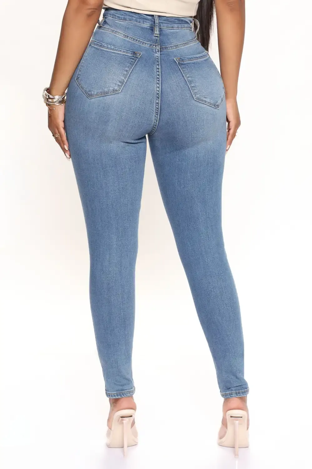 Dare Devil High Rise Skinny Jeans - Medium Blue Wash