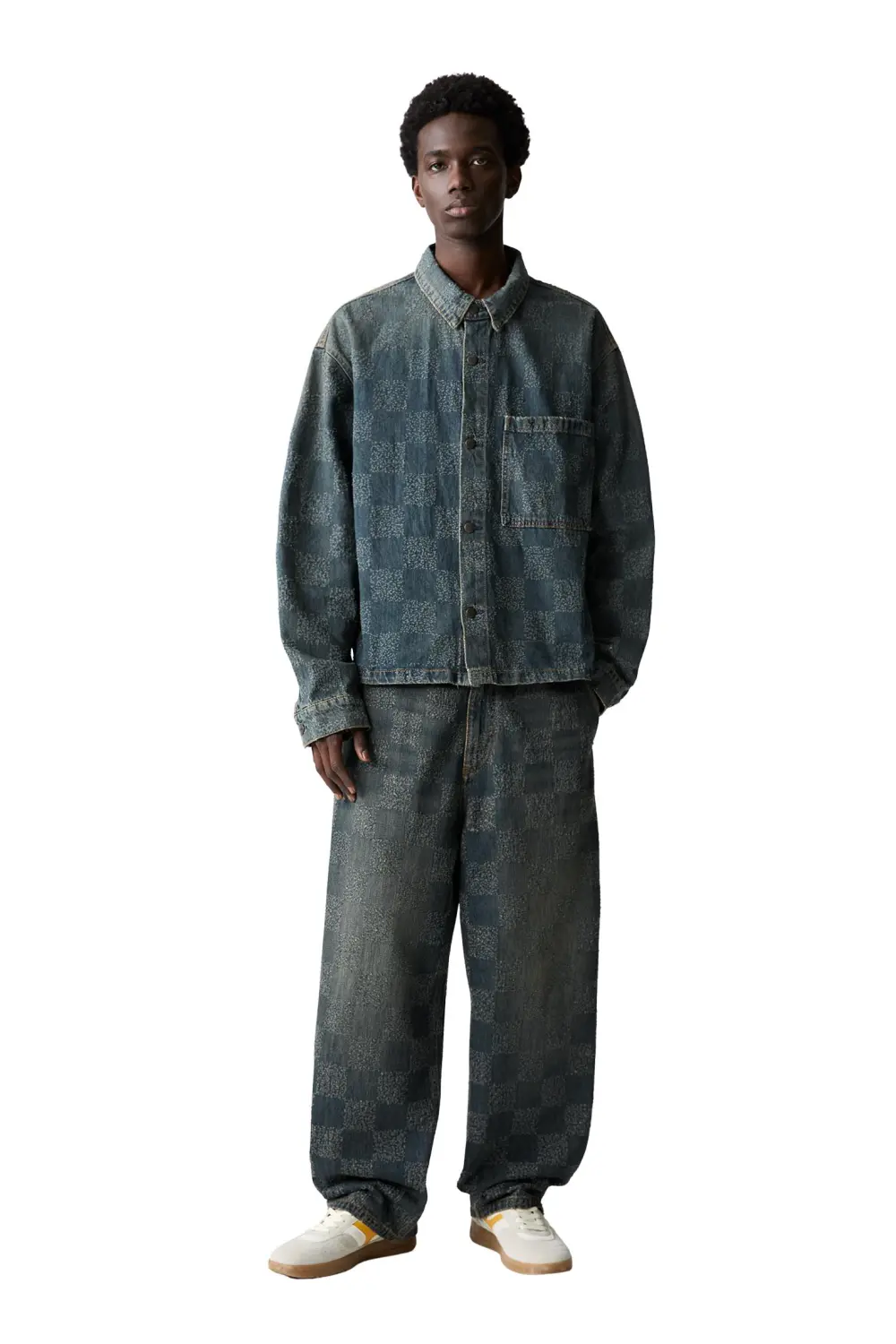 Checked skater jeans
