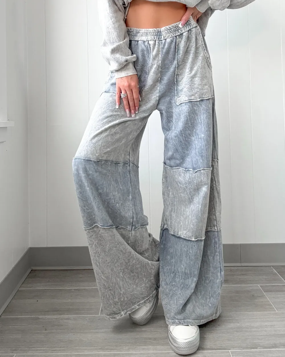 Colorblock Lounge Pants - Grey