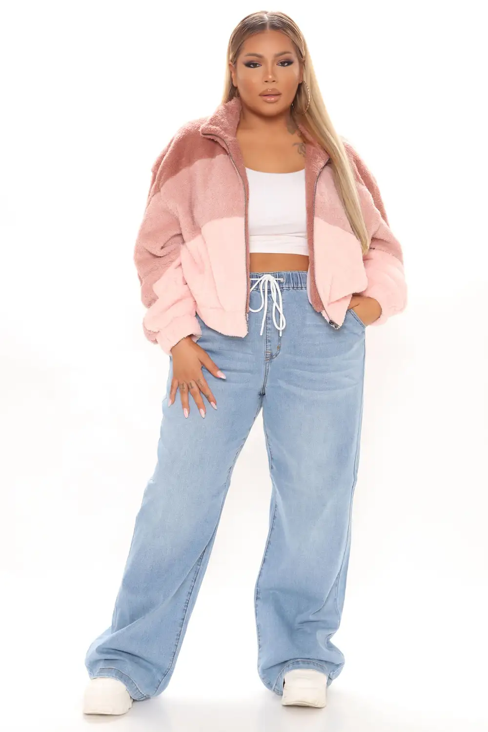 Cozy Little Teddy Jacket - Mauve/combo