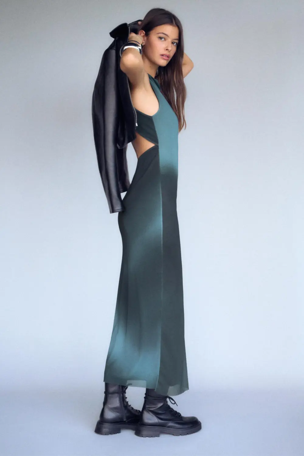 Vestido midi tul flor