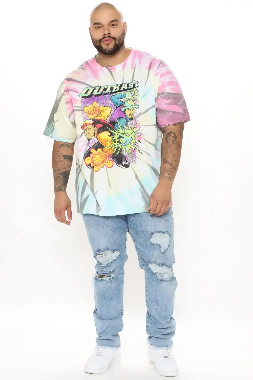 Outkast Comic Tie Dye Short Sleeve Tee - Multi Color