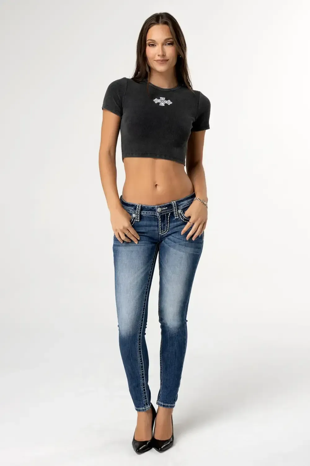 Cleo Stitched Skinny Jeans