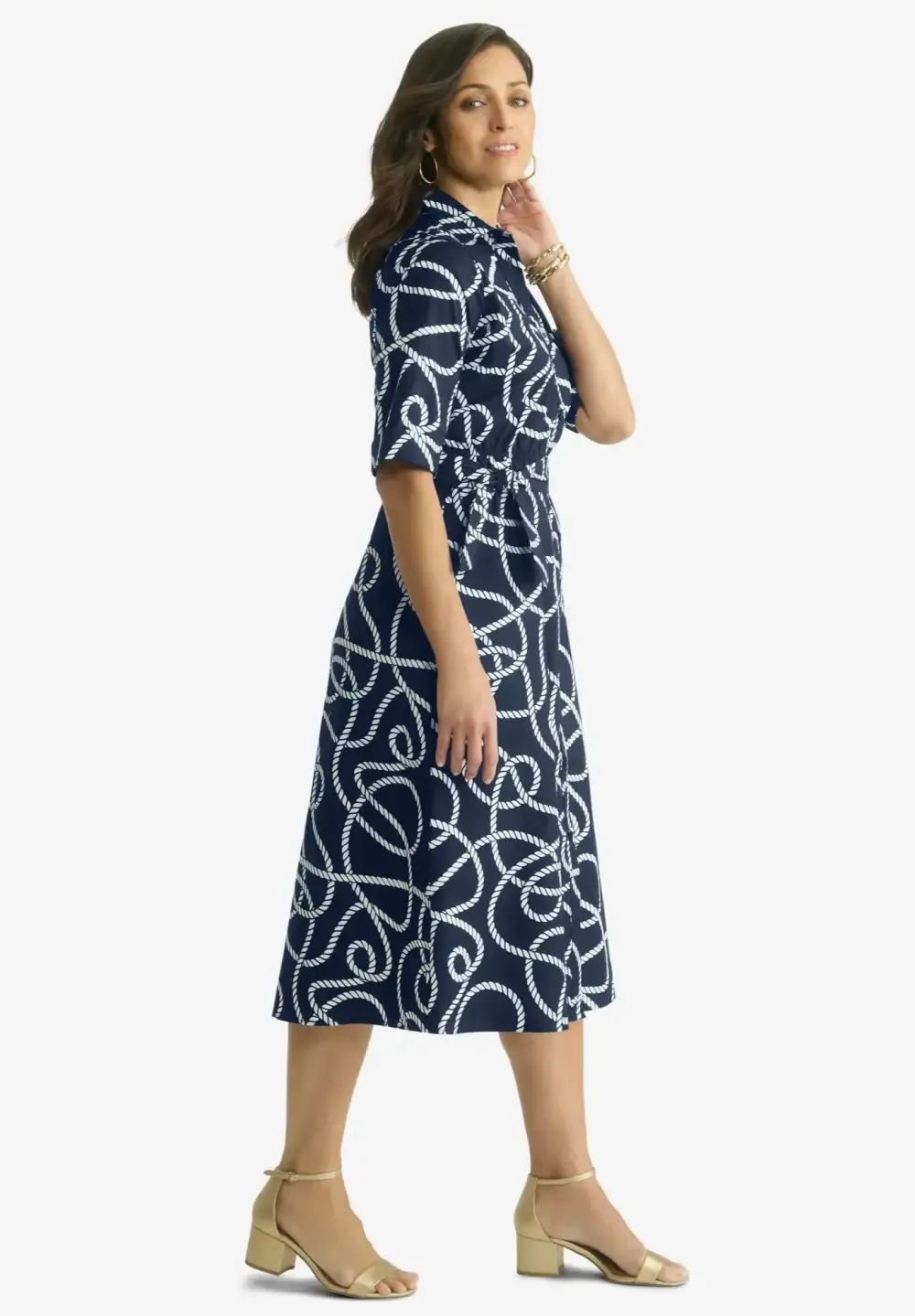 Stretch Poplin Shirtdress